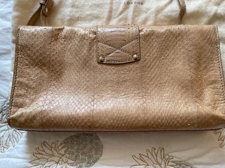 Jimmy Choo Beige Snakeskin Shoulder Bag