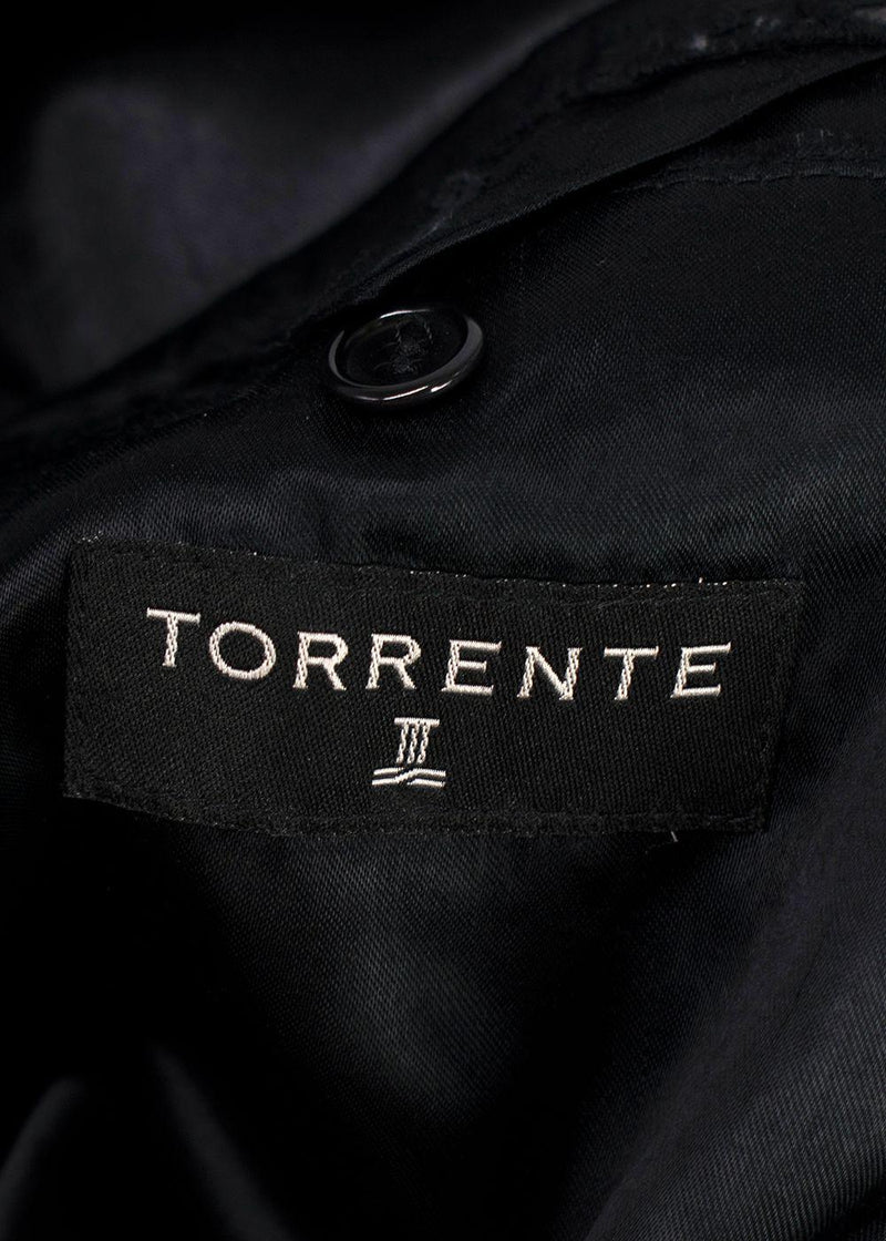 Torrente Black Wool Longline Coat