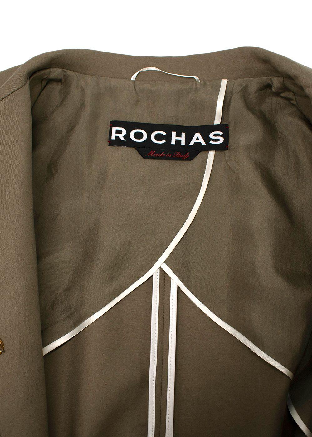 Rochas Khaki Belted Longline Trench Coat