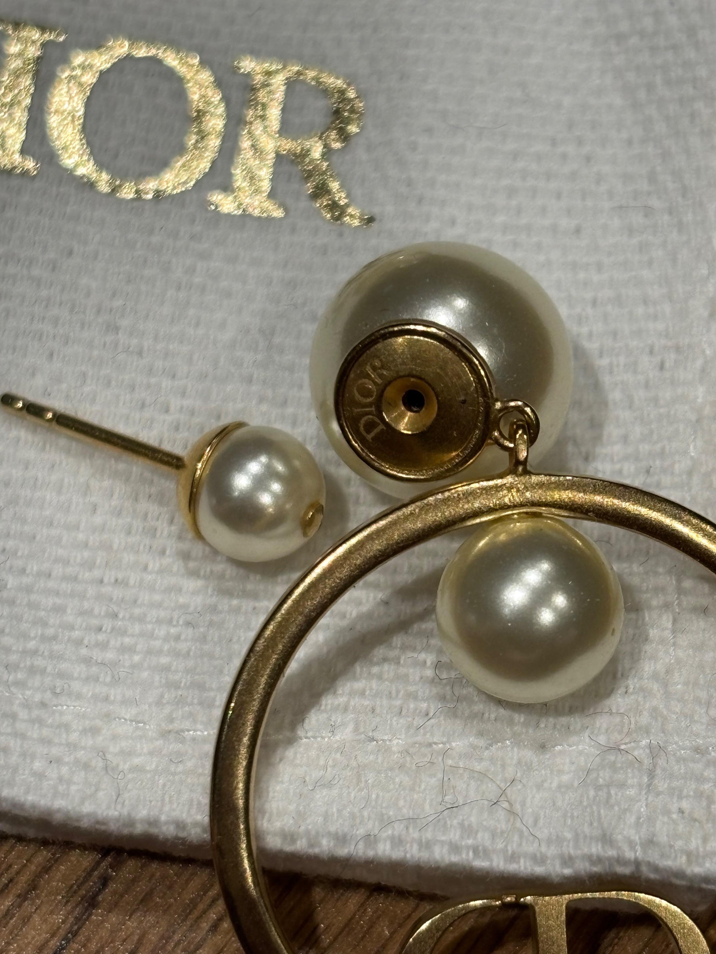 Dior Faux Pearl Drop Earrings