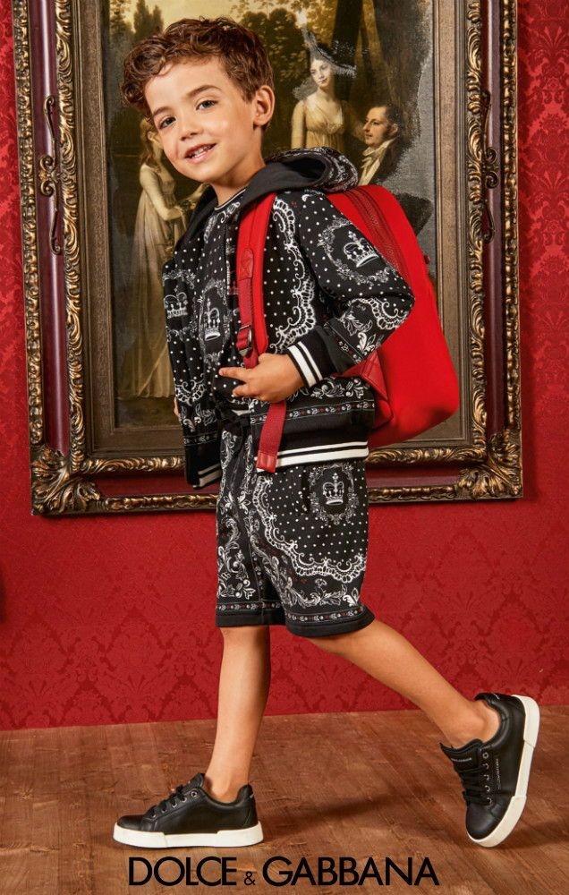 Dolce & Gabbana Kids 7-8Y Crown Print Zip Hoodie