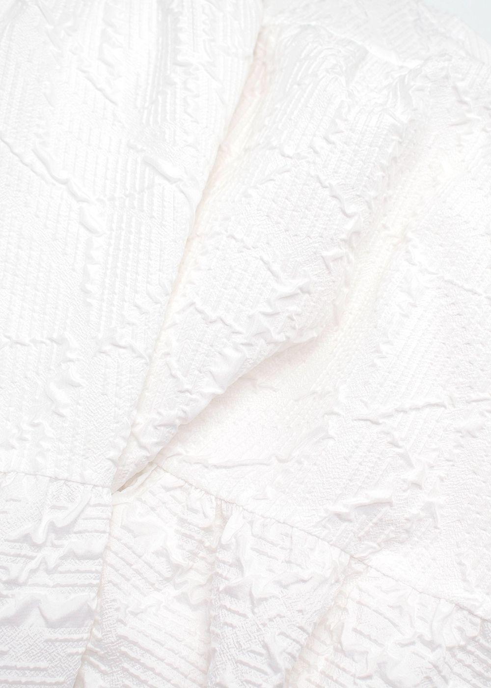 Adeam White Textured Geometric Maxi Dress
