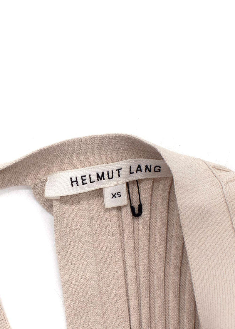 Helmut Lang Natural Ribbed Bow Detail Backless Top