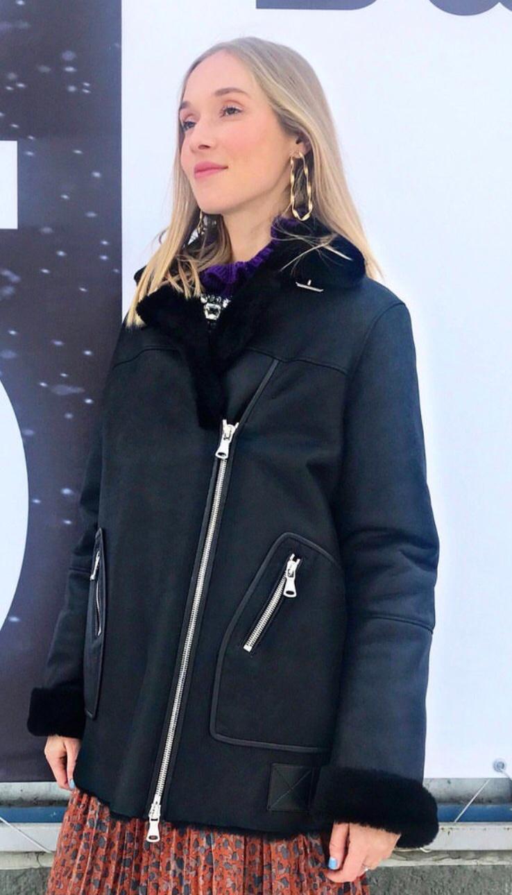 Bespoke shearling black jacket