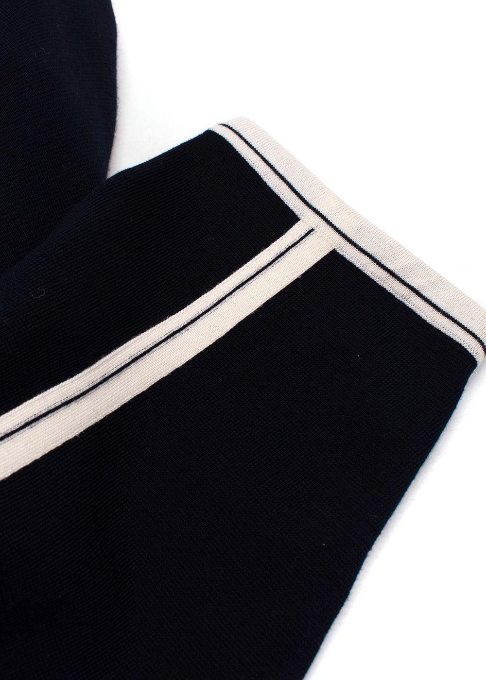 Chloe Navy Oversized Two-tone Wool Cape