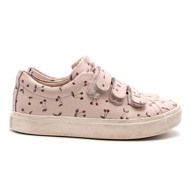 Bonpoint Leather Baby Pink Cherry Motif Low-Top Sneakers