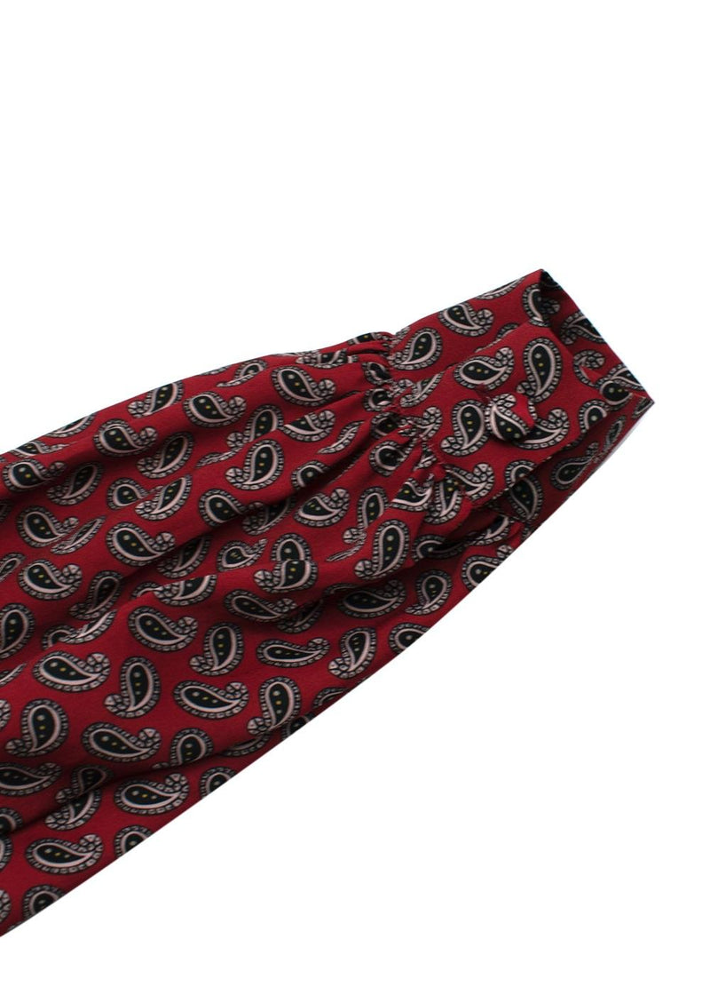 Red & black paisley pears satin babydoll dress