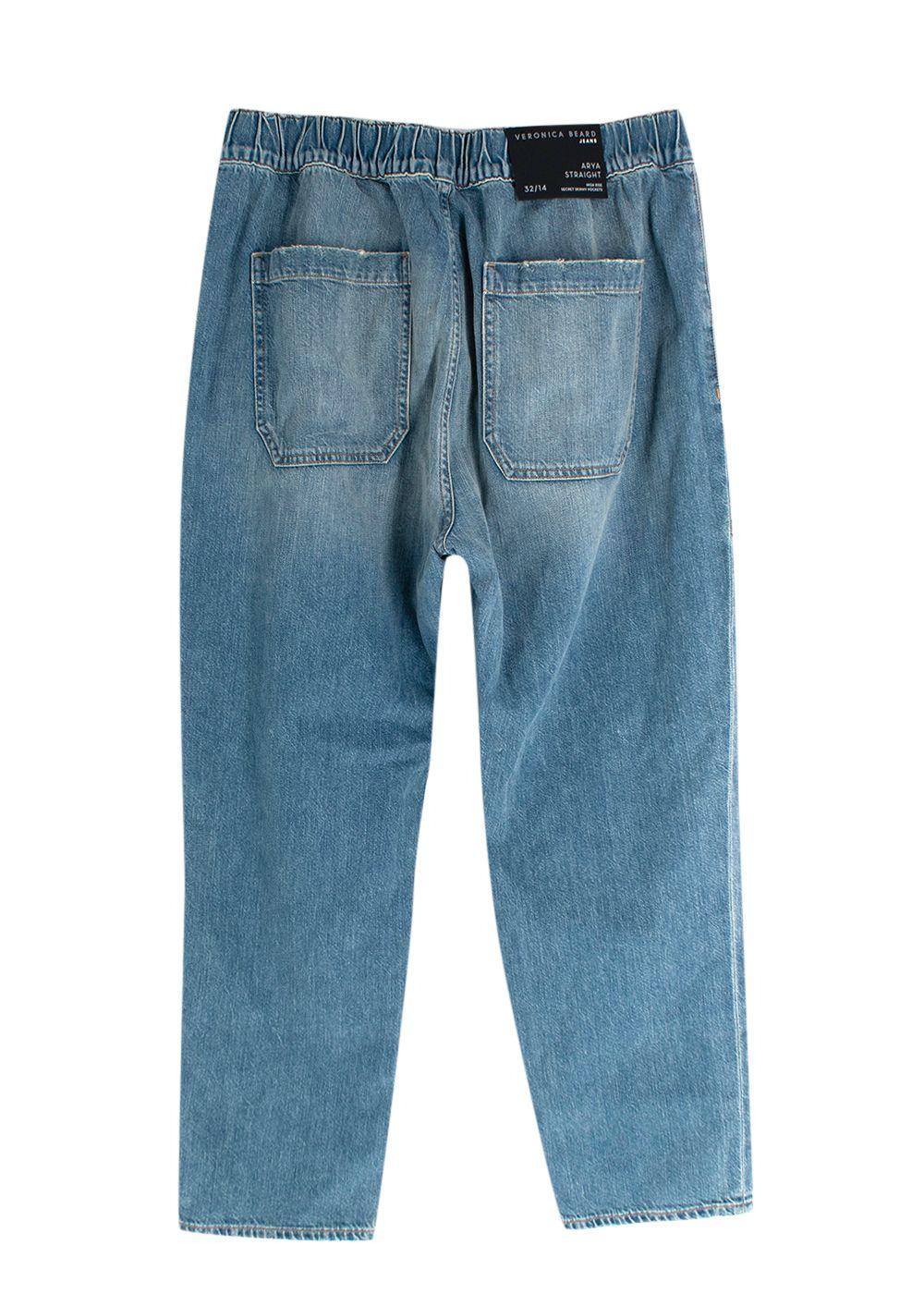 Veronica Beard Blue Waterfall Elastic Waist Arya Denim Jeans