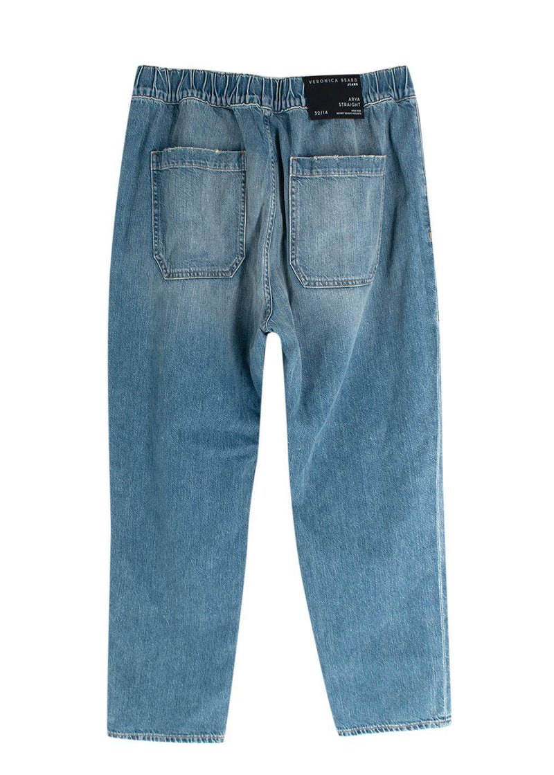 Veronica Beard Blue Waterfall Elastic Waist Arya Denim Jeans