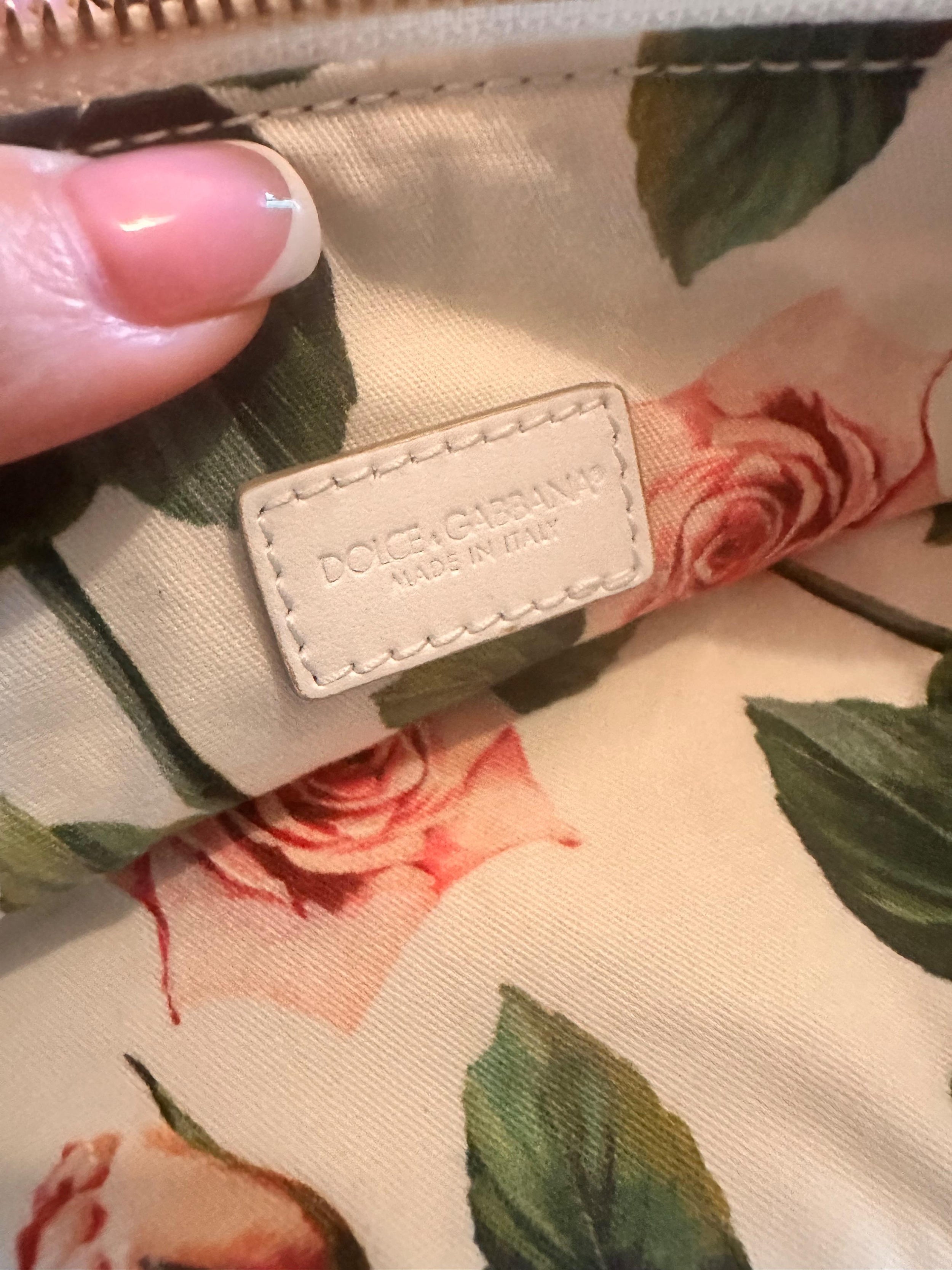 Dolce & Gabbana White Tropical Rose Pouch