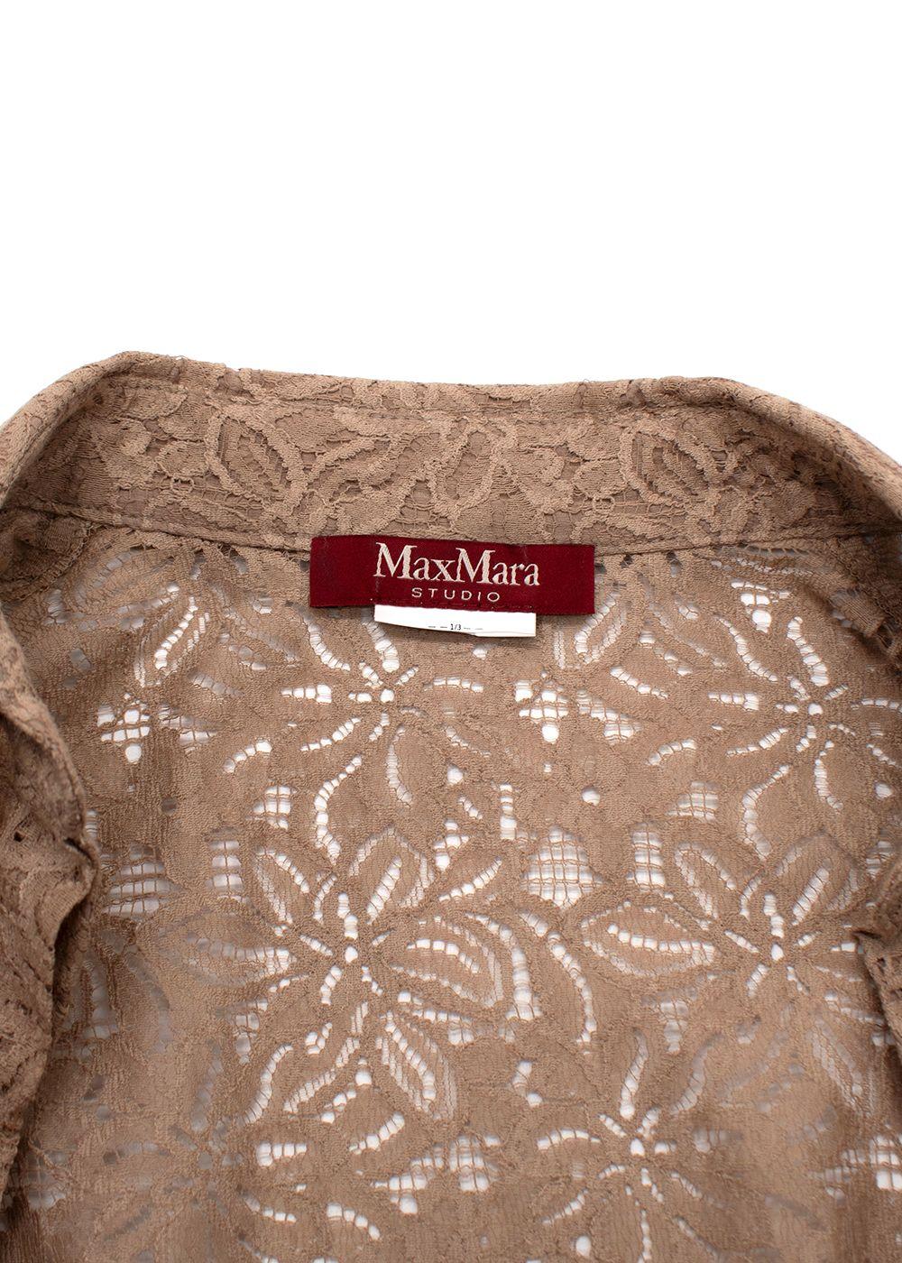 Max Mara Beige Lace Midi Dress