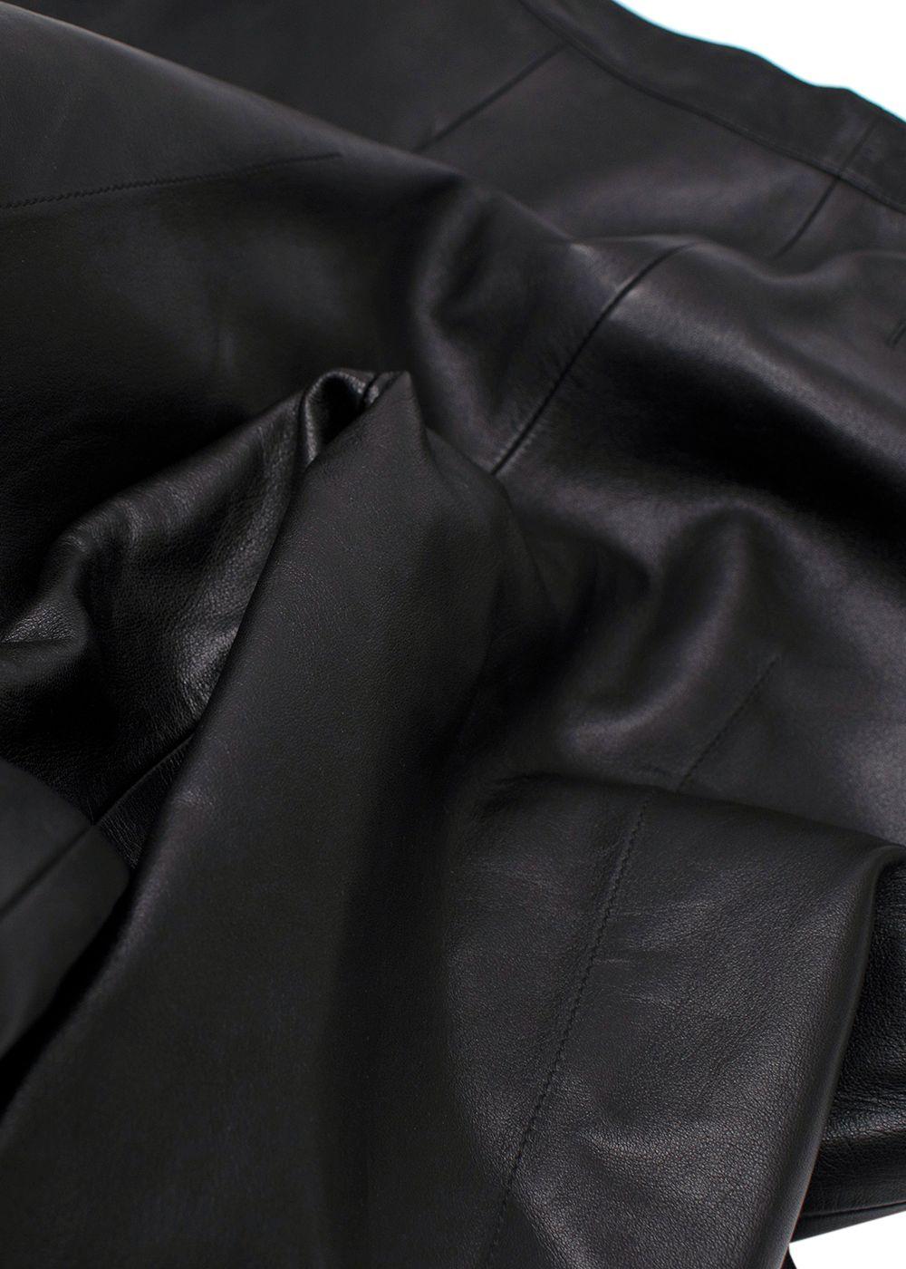 Louis Vuitton Black Kick Flare Leather Trousers with Stud Detail