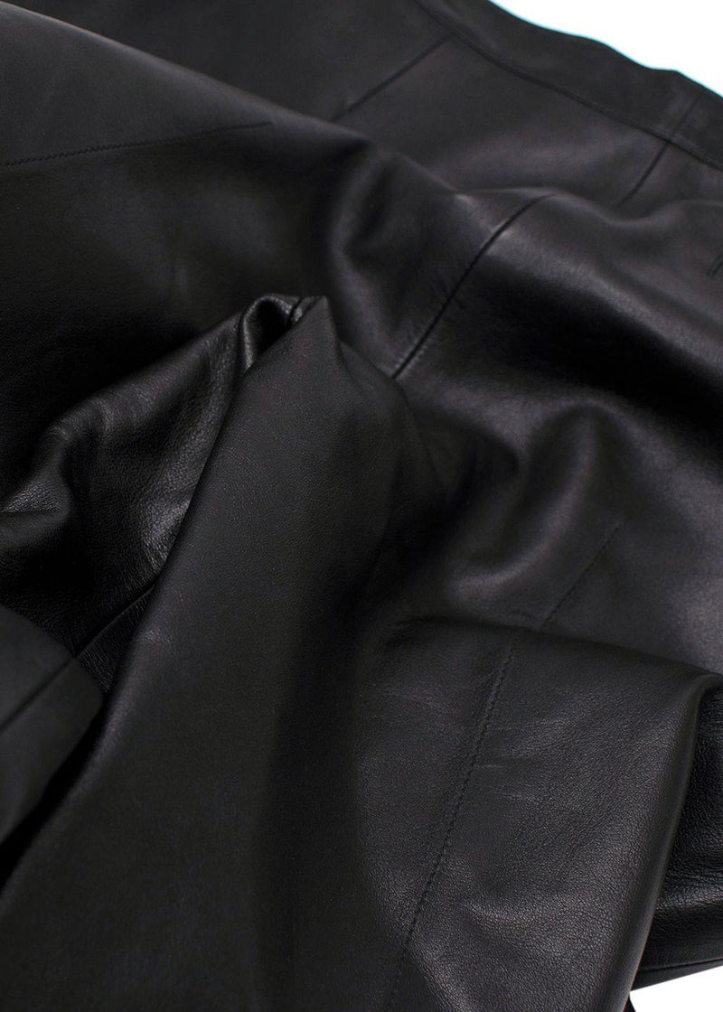 Louis Vuitton Black Kick Flare Leather Trousers with Stud Detail