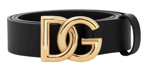 Dolce & Gabbana Black Leather DG Belt