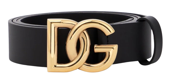 Dolce & Gabbana Black Leather DG Belt