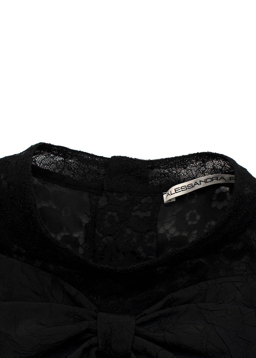 Alessandra Rich Black Lace Bow Mini Dress