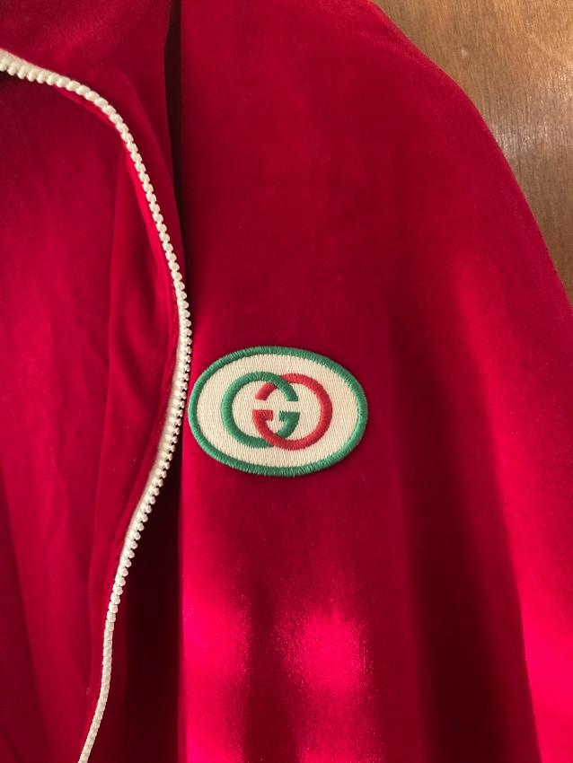 Gucci Red Chenille Kimono Jacket