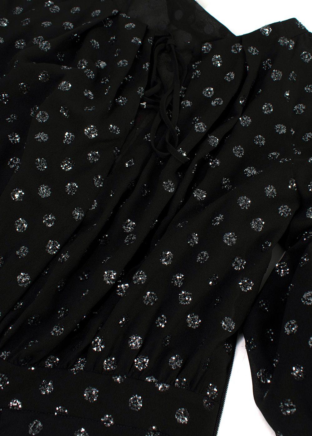MaxMara Lidia Glitter-dotted Crepe Dress