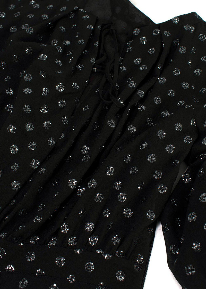 MaxMara Lidia Glitter-dotted Crepe Dress
