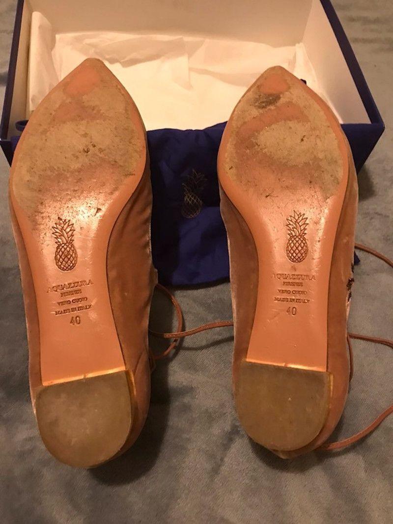 Pink Velvet Embellished Cristy Fauna Flat Pumps
