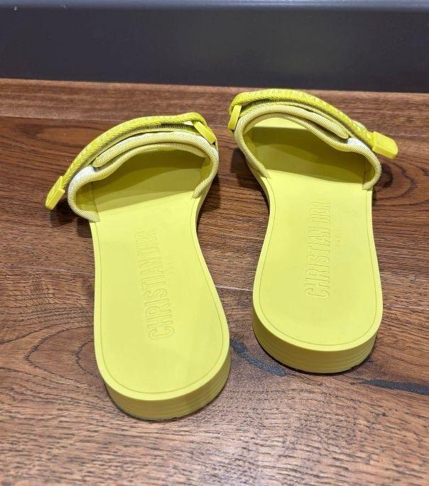 Dior Yellow Flat Beach Sandals