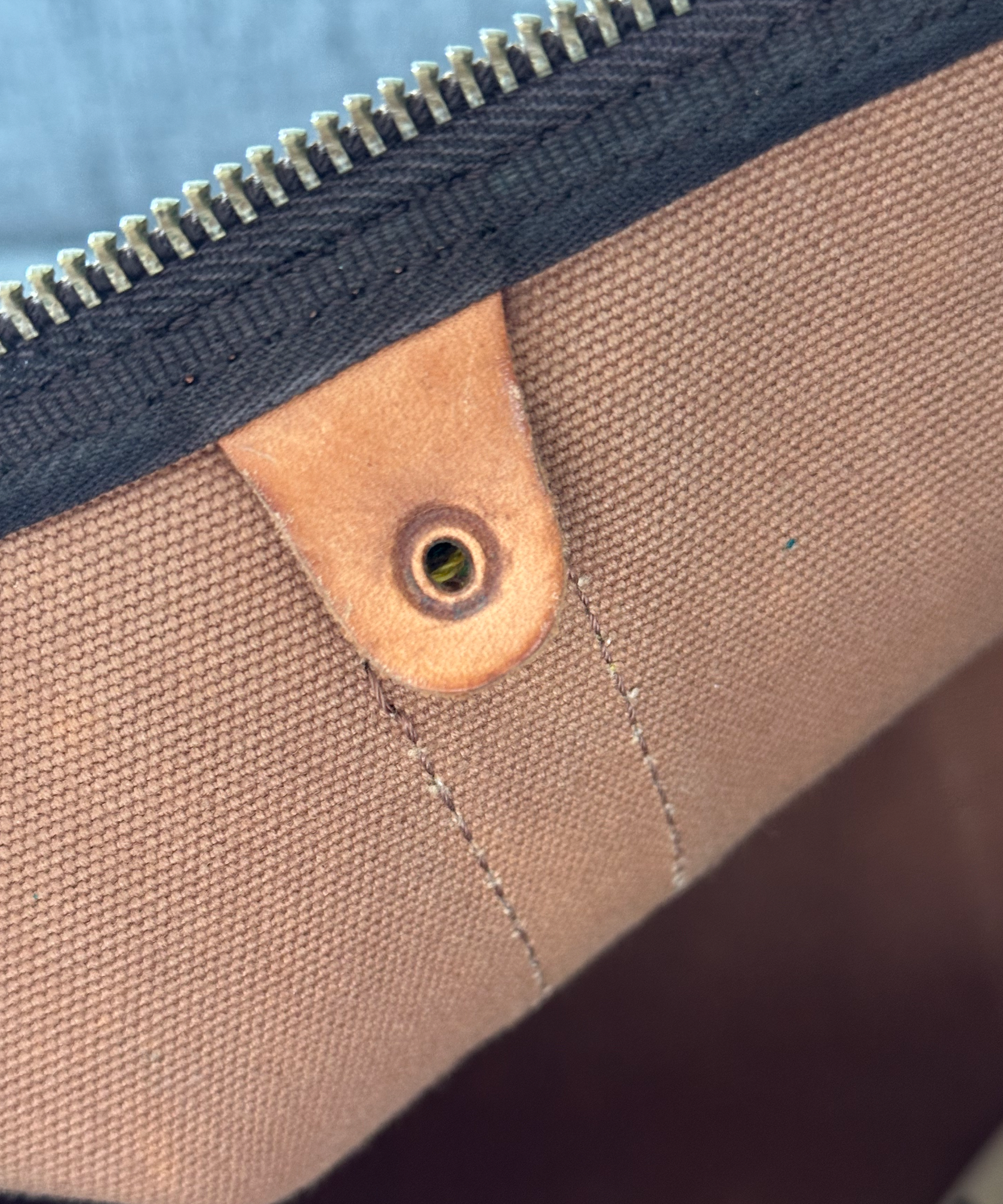 Louis Vuitton Coated Canvas Brown Keepall 55 Bag