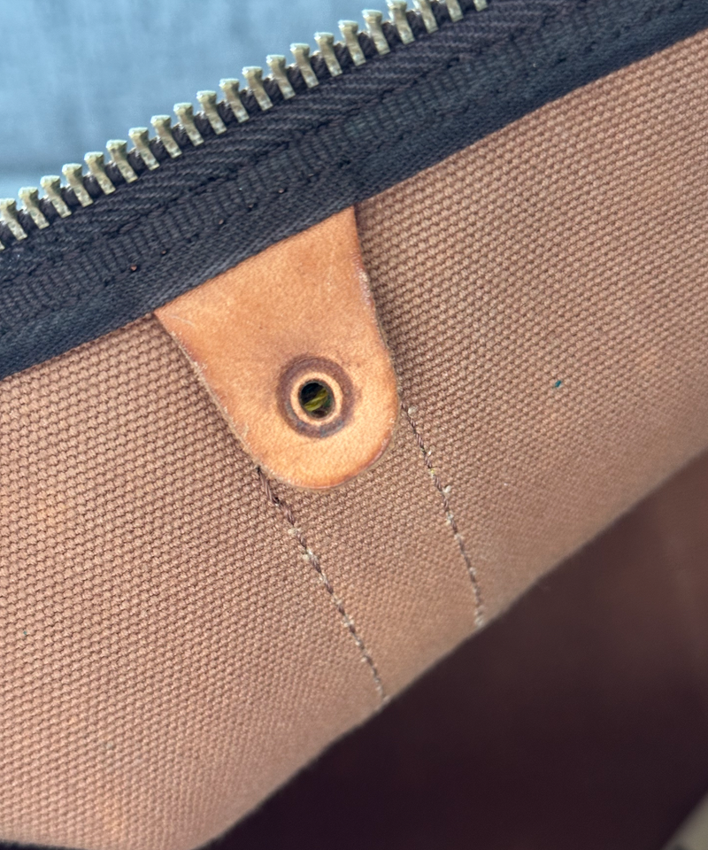 Louis Vuitton Coated Canvas Brown Keepall 55 Bag