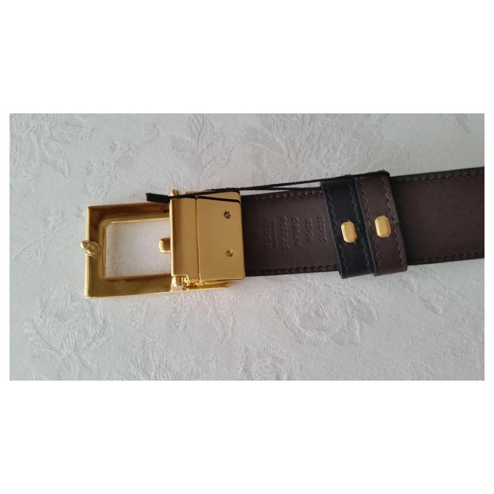 Gucci Black Leather G Belt