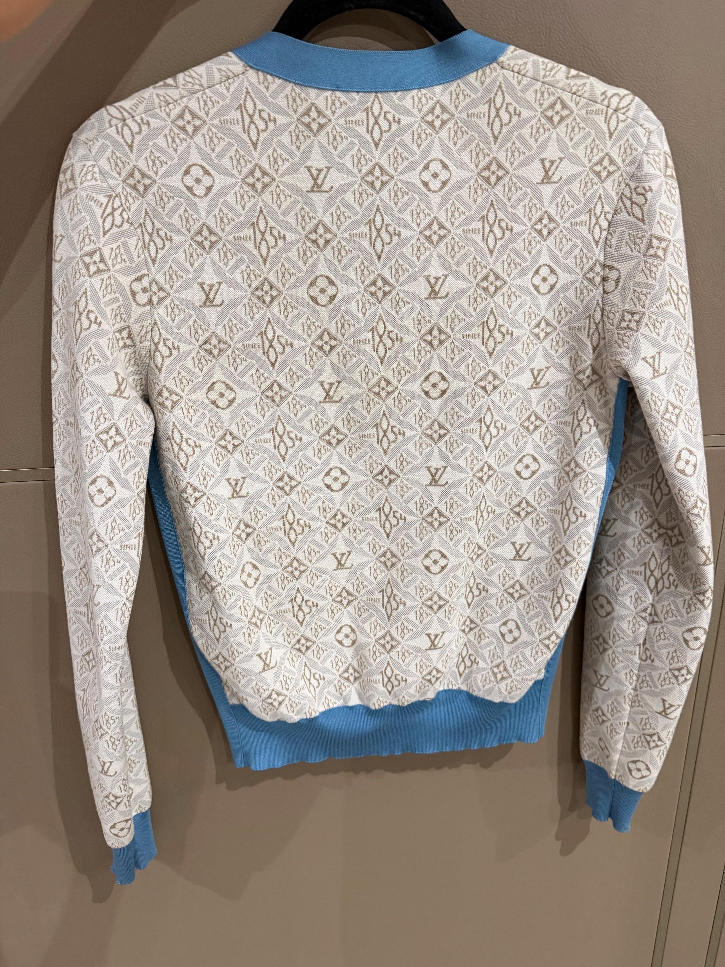 Louis Vuitton White and Blue Cardigan