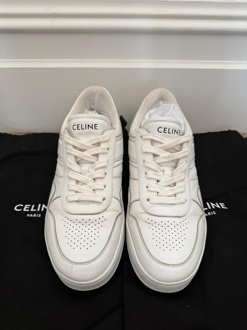 Low Lace Up White Lther Sneakers