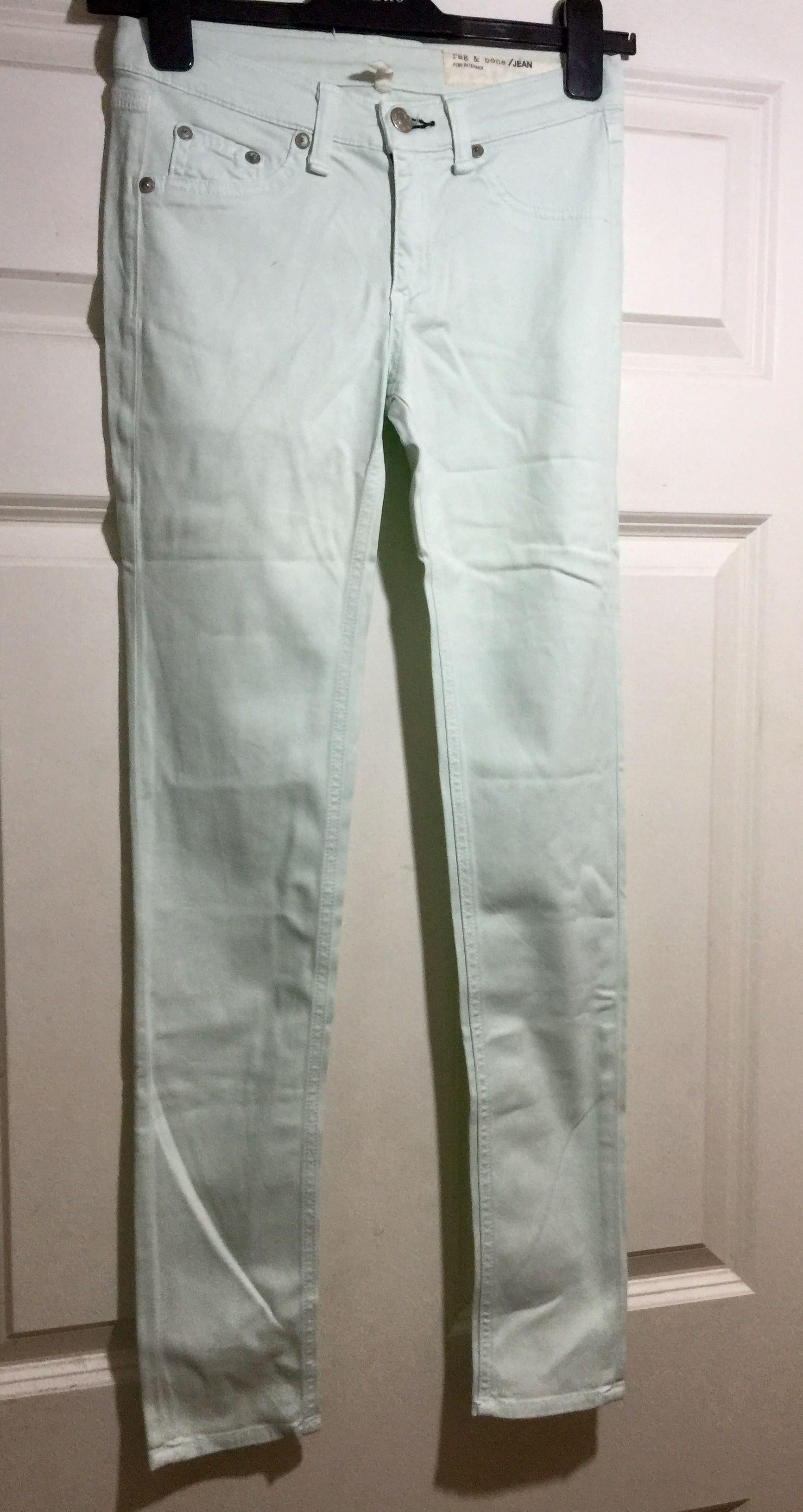 Mint green stretch-denim skinny jeans
