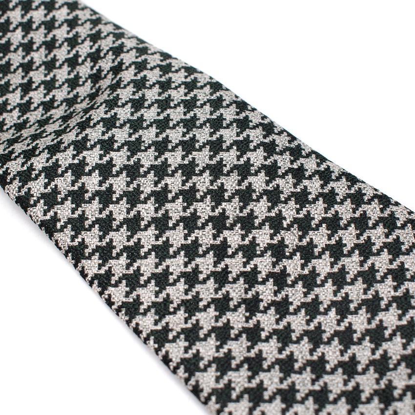 Hickey Freeman Green & Grey Houndstooth Tie