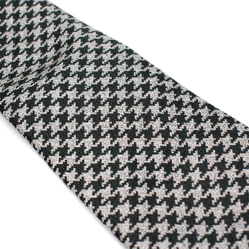 Hickey Freeman Green & Grey Houndstooth Tie