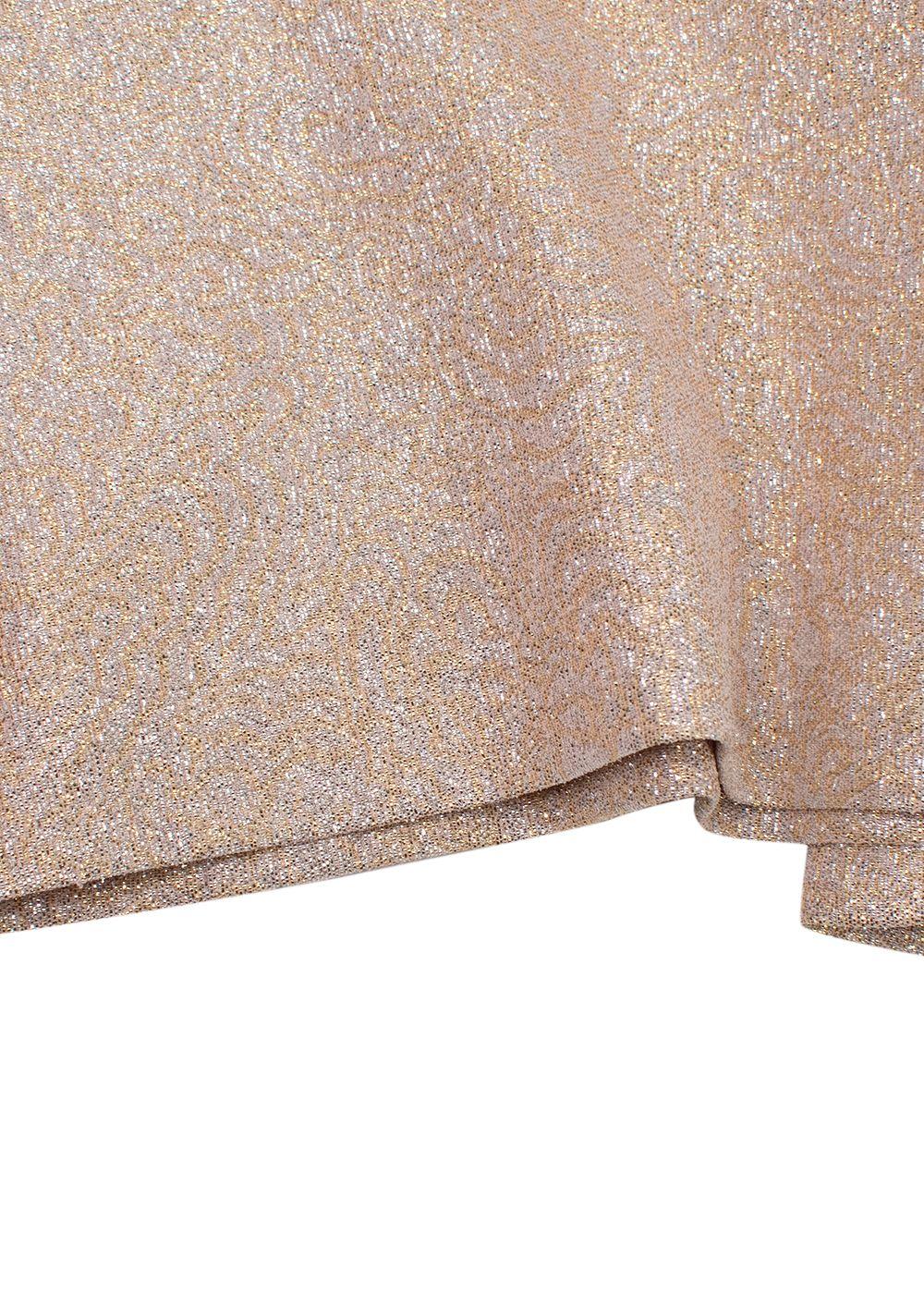 Lanvin Rose Gold Metallic Half Silk Blend Dress