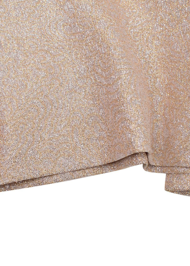 Lanvin Rose Gold Metallic Half Silk Blend Dress