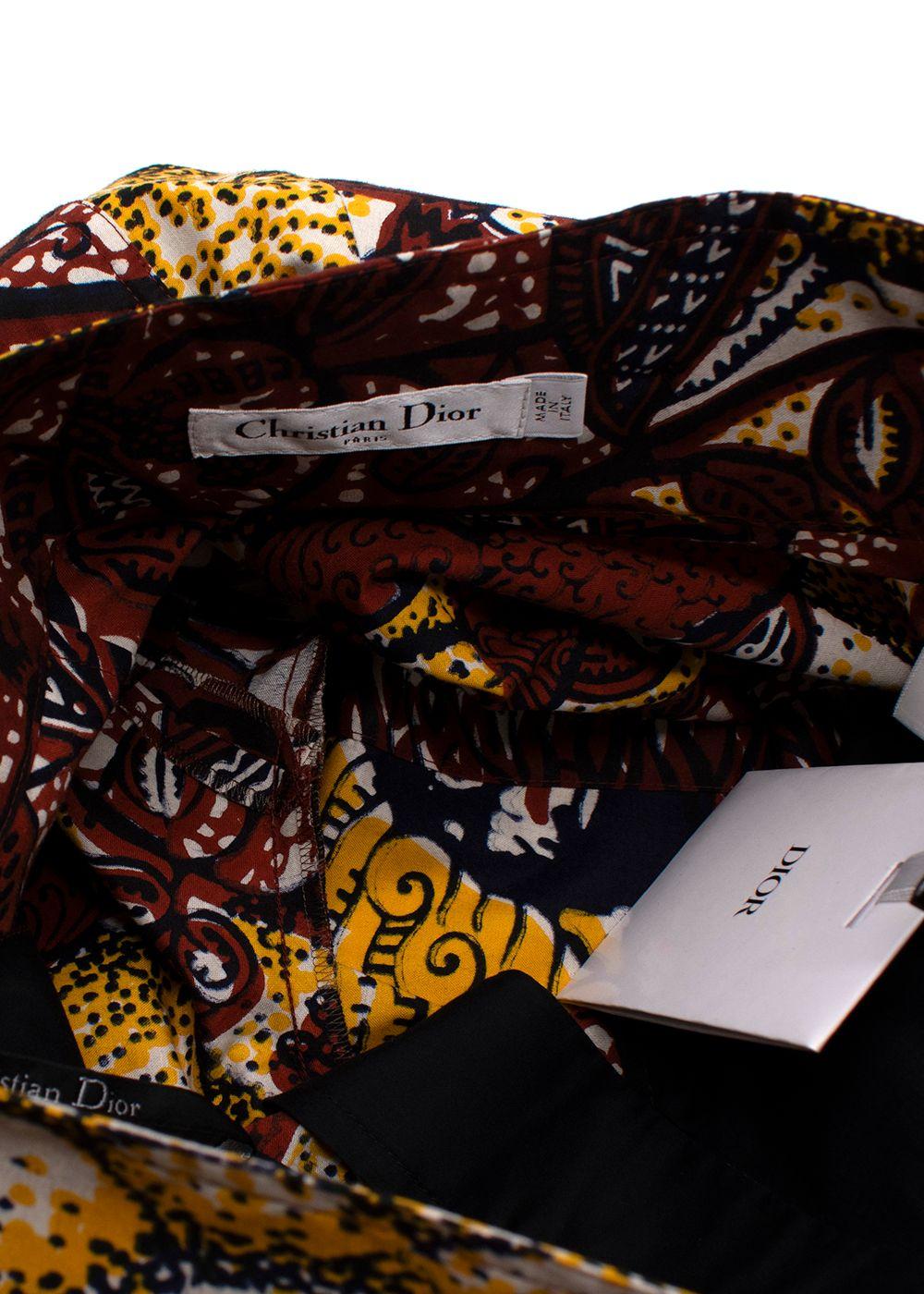 Dior Burgundy and Yellow Aztec Pocket Shorts