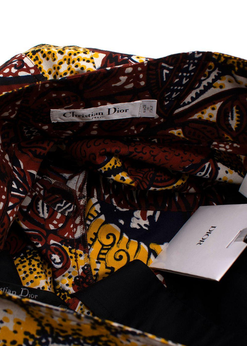 Dior Burgundy and Yellow Aztec Pocket Shorts