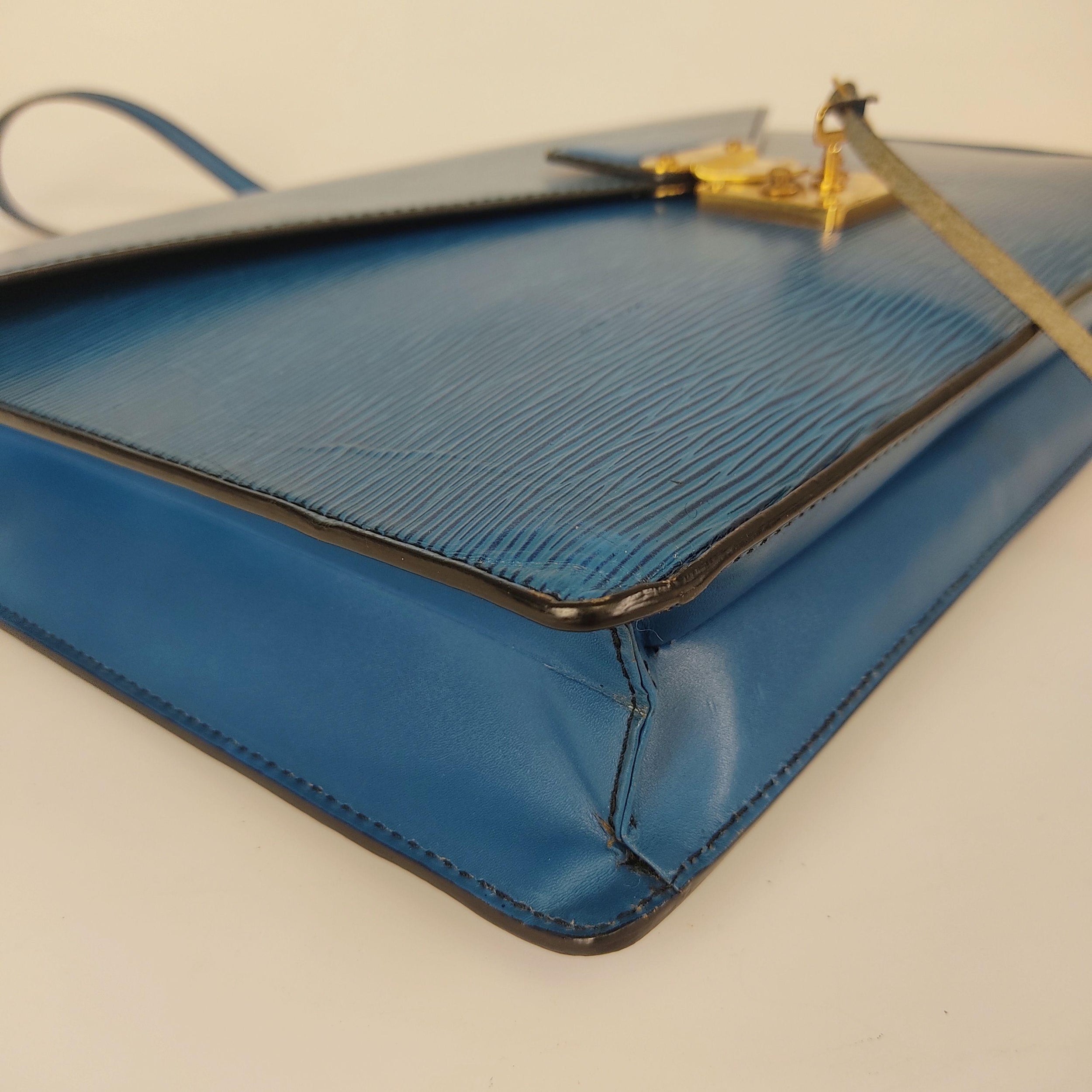 Blue Epi leather Conseiller 2Way business bag