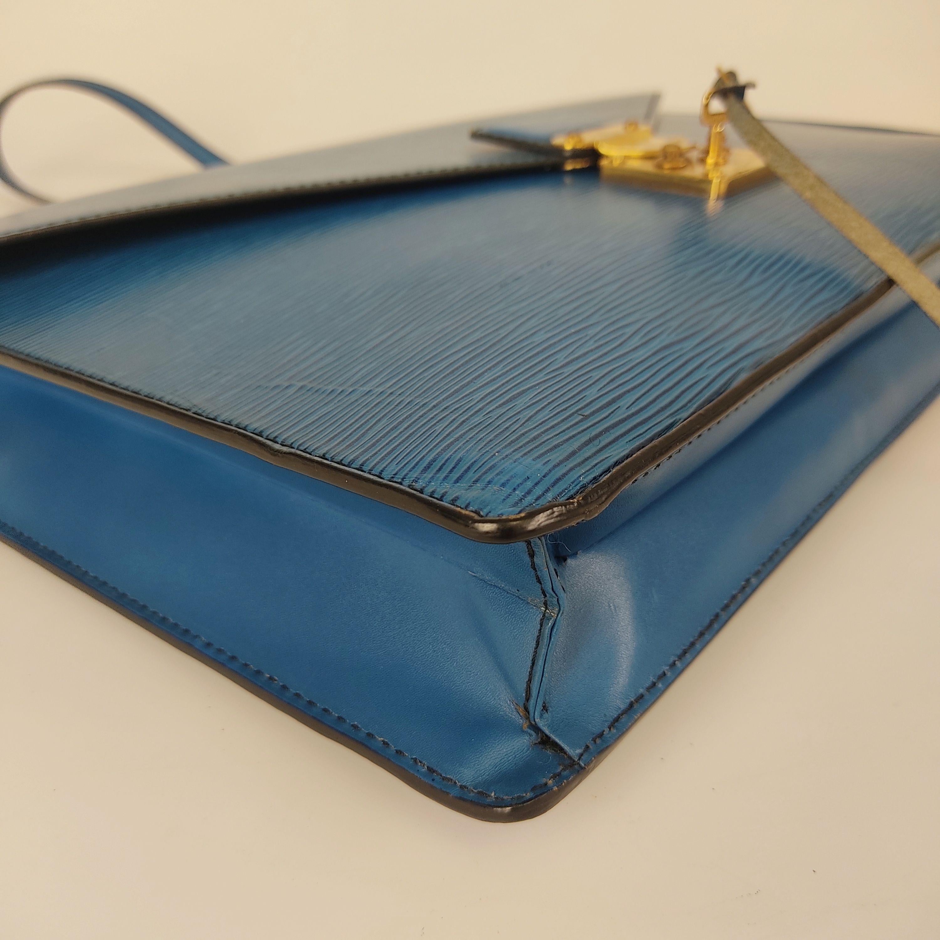 Blue Epi leather Conseiller 2Way business bag