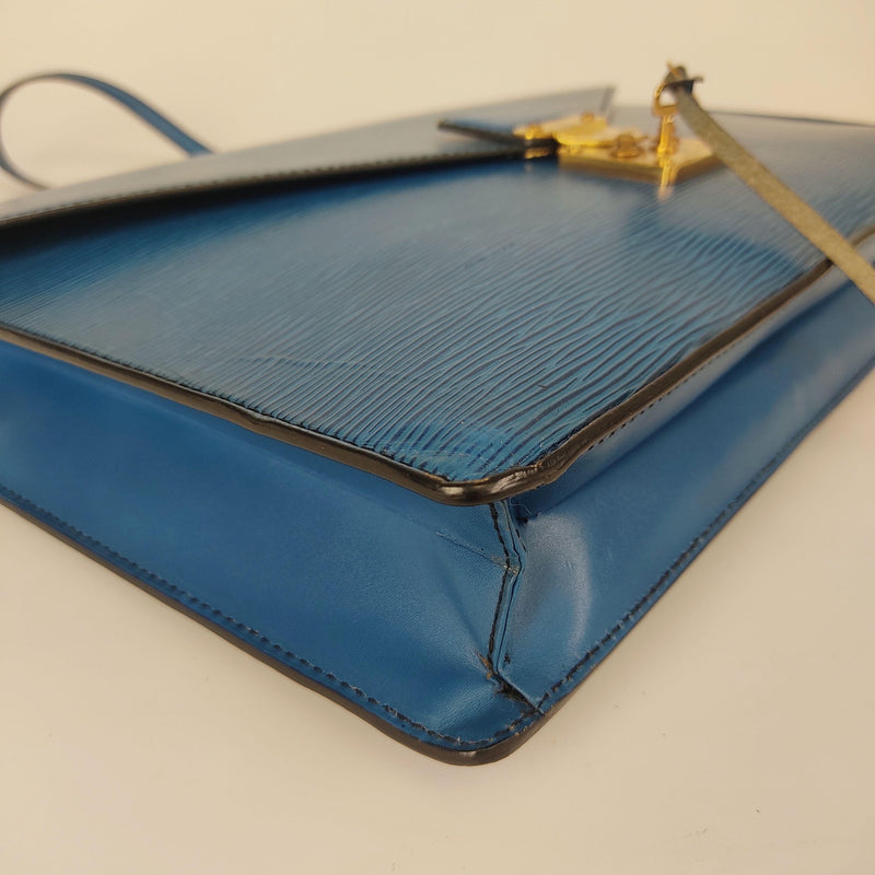 Blue Epi leather Conseiller 2Way business bag