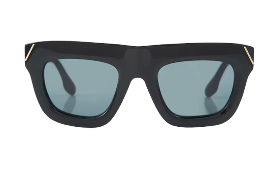 Black Beveled Cat Eye Sunglasses