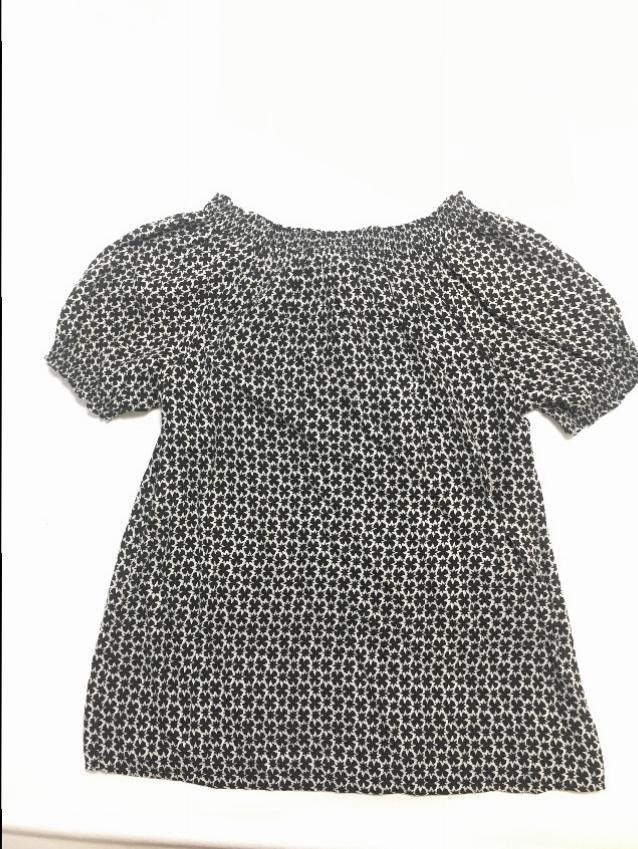 Joie black and white silk top