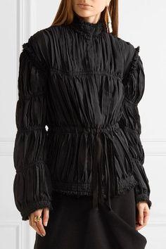 J. W Anderson Frayed Ruched Crepe De Chine Jacket