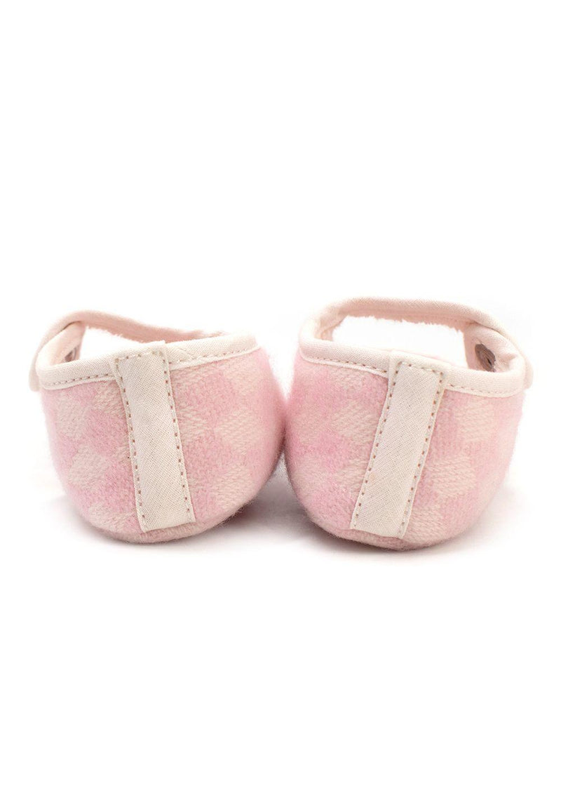 Hermes Pink Chequered Baby Booties