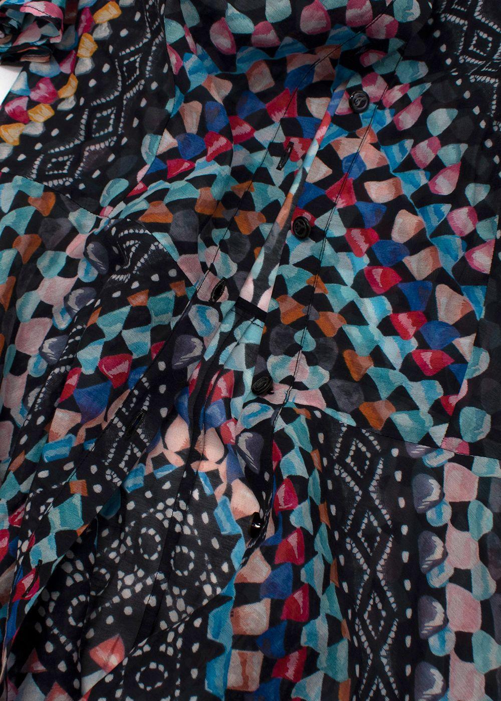Multicoloured Button Down Shirt Dress