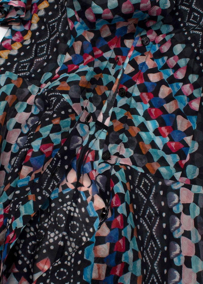 Multicoloured Button Down Shirt Dress