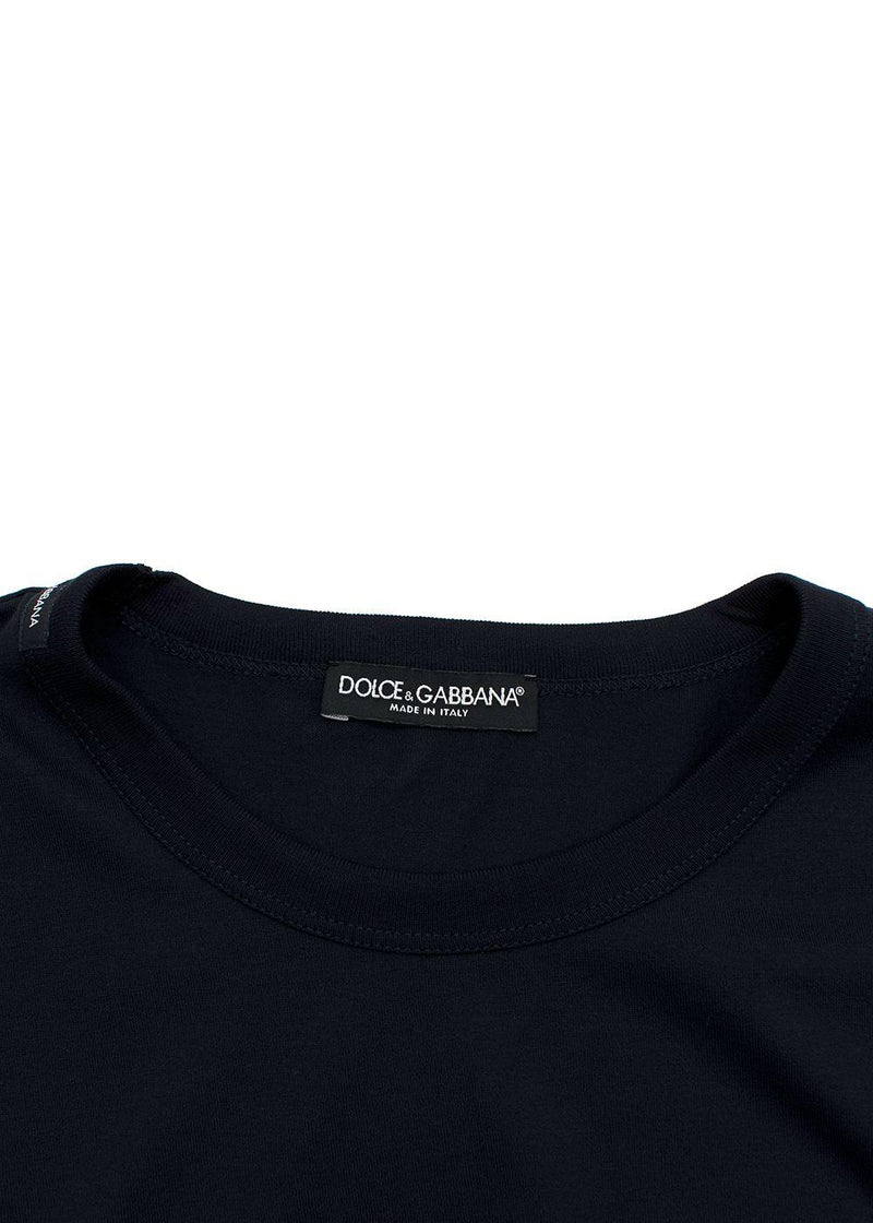 Crew Neck Black Cotton T-Shirt