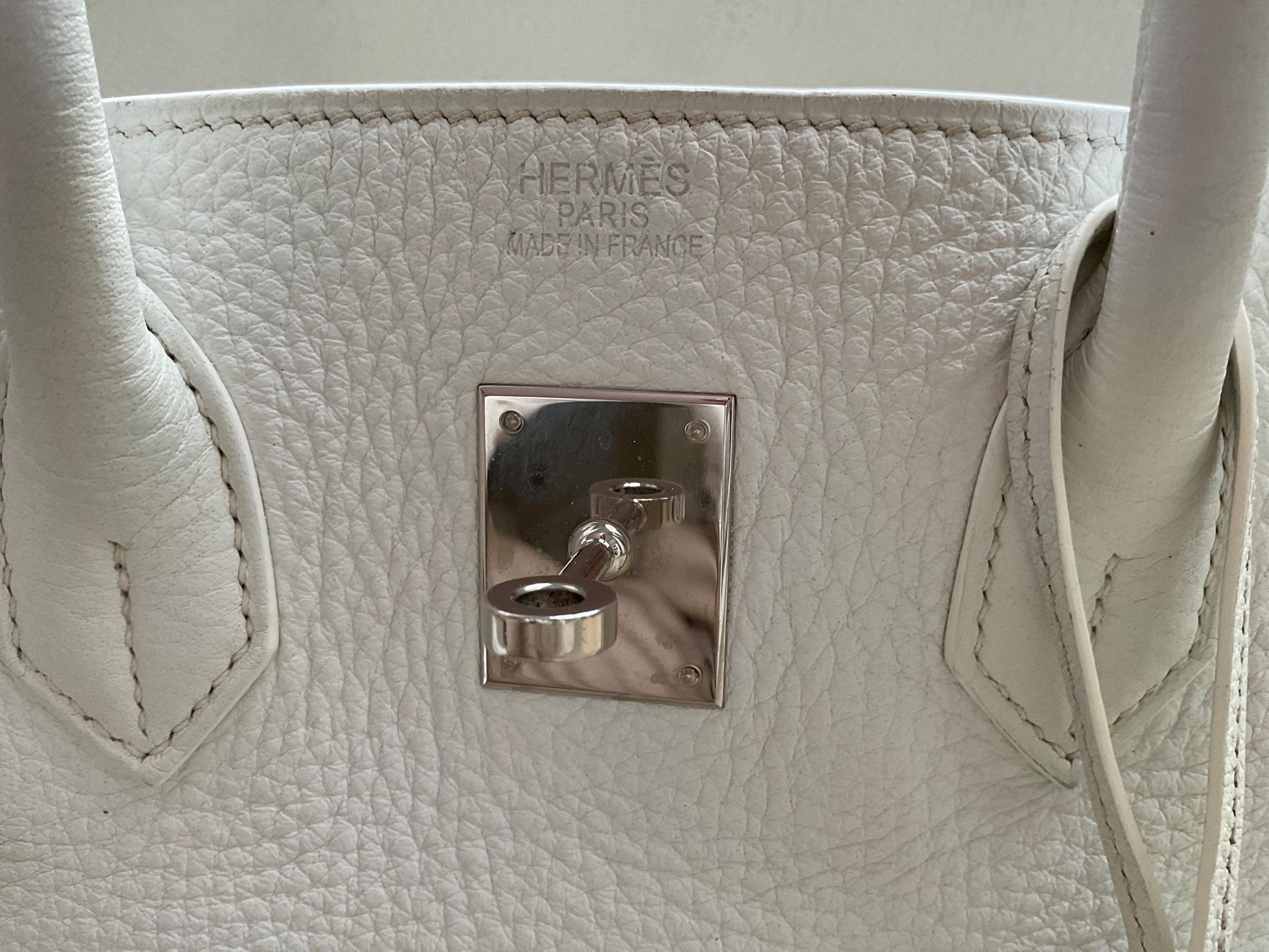 Hermes Birkin 35 Retourne in White Togo Leather with Palladium Hardware