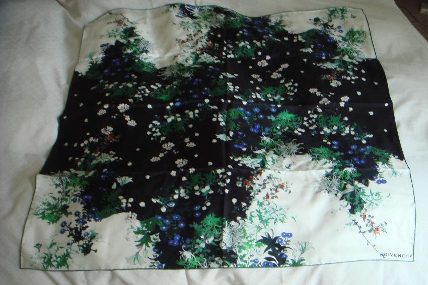 Givenchy Multicoloured Floral Print Silk Scarf