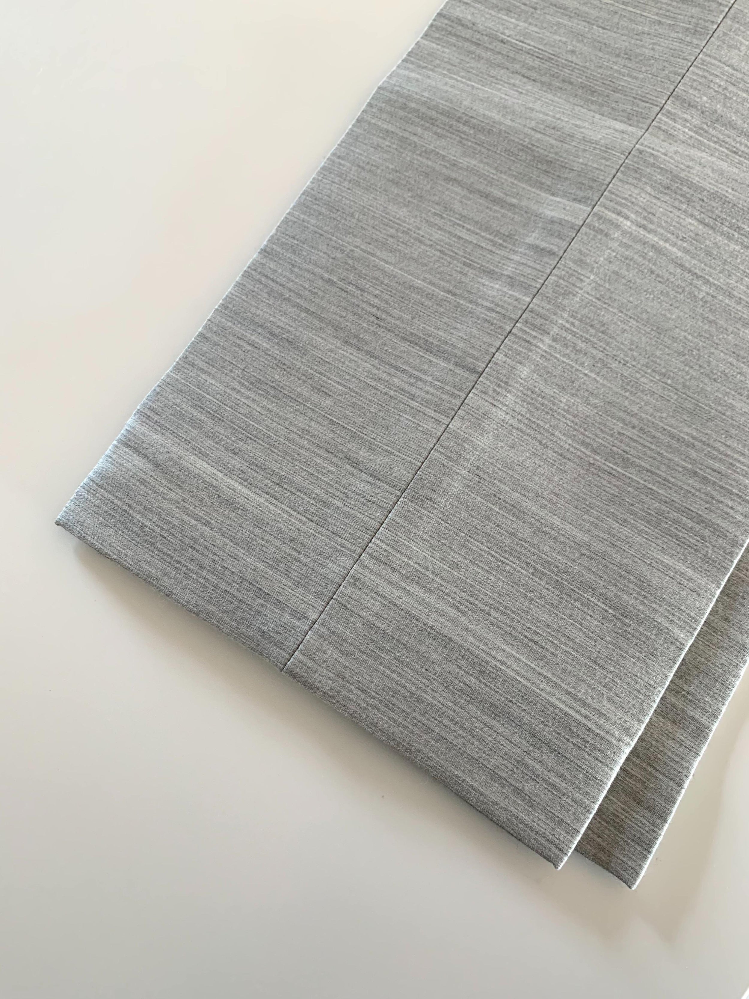 Grey Marl Wool Cropped Crease-Front Trousers